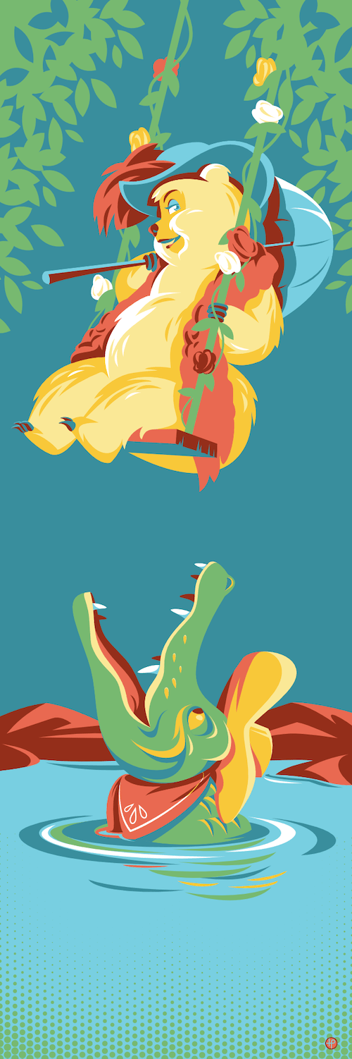 countrybear stretching portrait gator