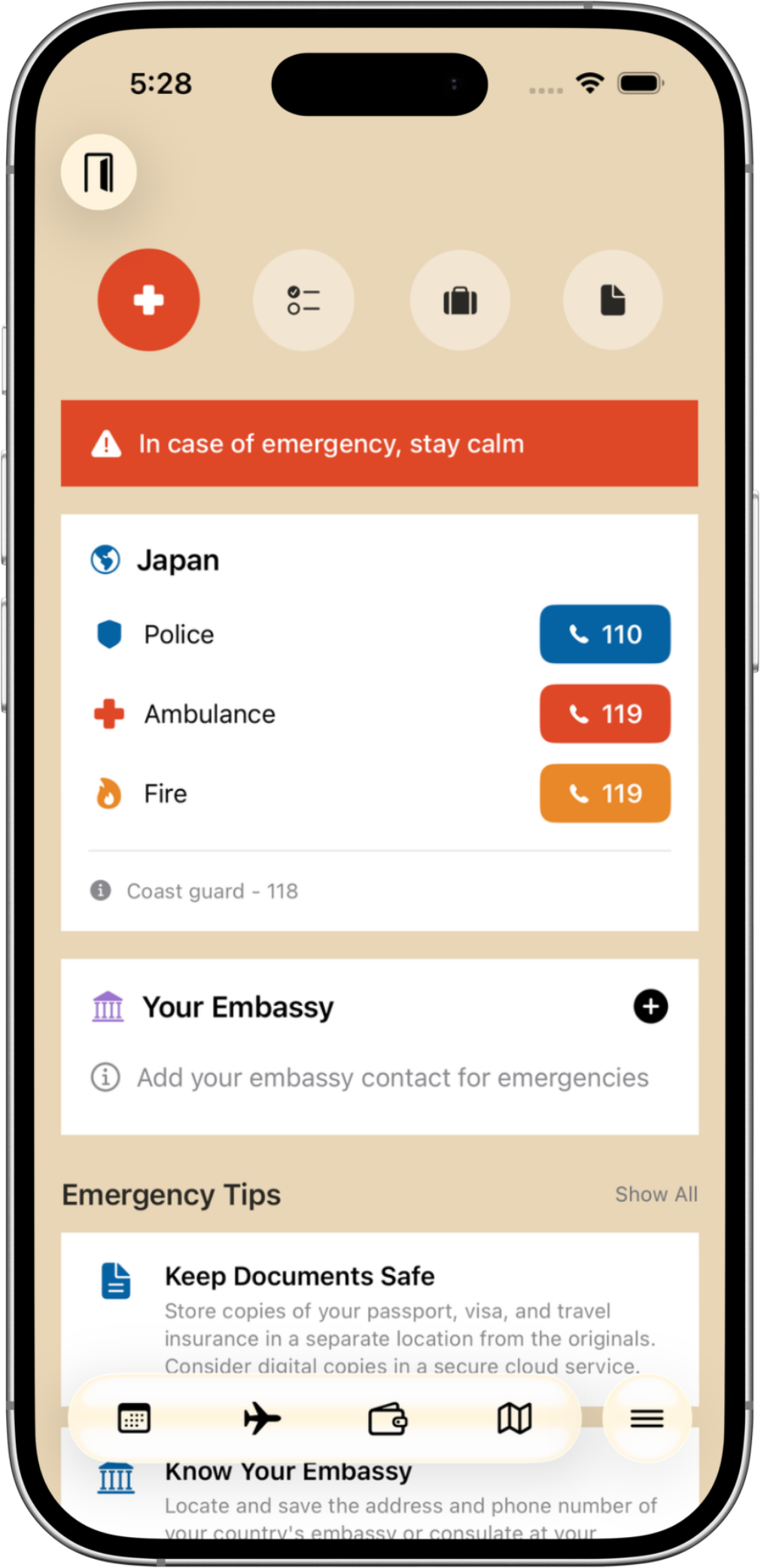 PlanPad Japan itinerary on iPhone